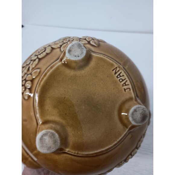 Vintage 70s Tea Time Porcelain Tea Pot Gold Embossed With Wire Handle Japan - Picture 10 of 13